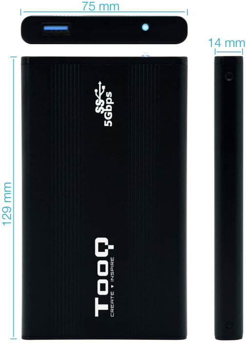 Tooq TQE-2524B Caja Externa para Disco Duro de 2.5 el USB 3.1 Tooq TQE-2524B Caja Externa para Disco Duro de 2.5 el USB 3.1